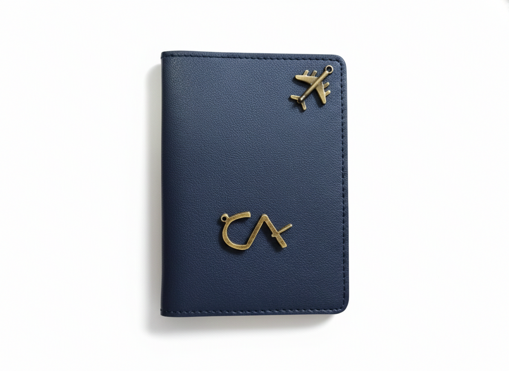 Unknowns Classic Passport Cover | Personalized Vegan Leather Holder with Card Slots for Indian & Global Travel (Navy Blue)