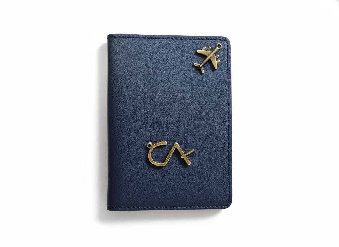 Unknowns Classic Passport Cover | Personalized Vegan Leather Holder with Card Slots for Indian & Global Travel (Navy Blue)