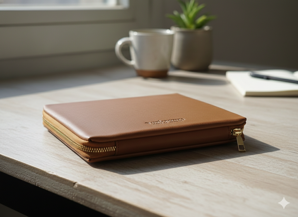 Unknowns Navigator Tech Organizer | Premium Vegan Leather Gadget Pouch for Cables, Charger, Power Bank, and Travel Accessories (Supreme) (Brown)