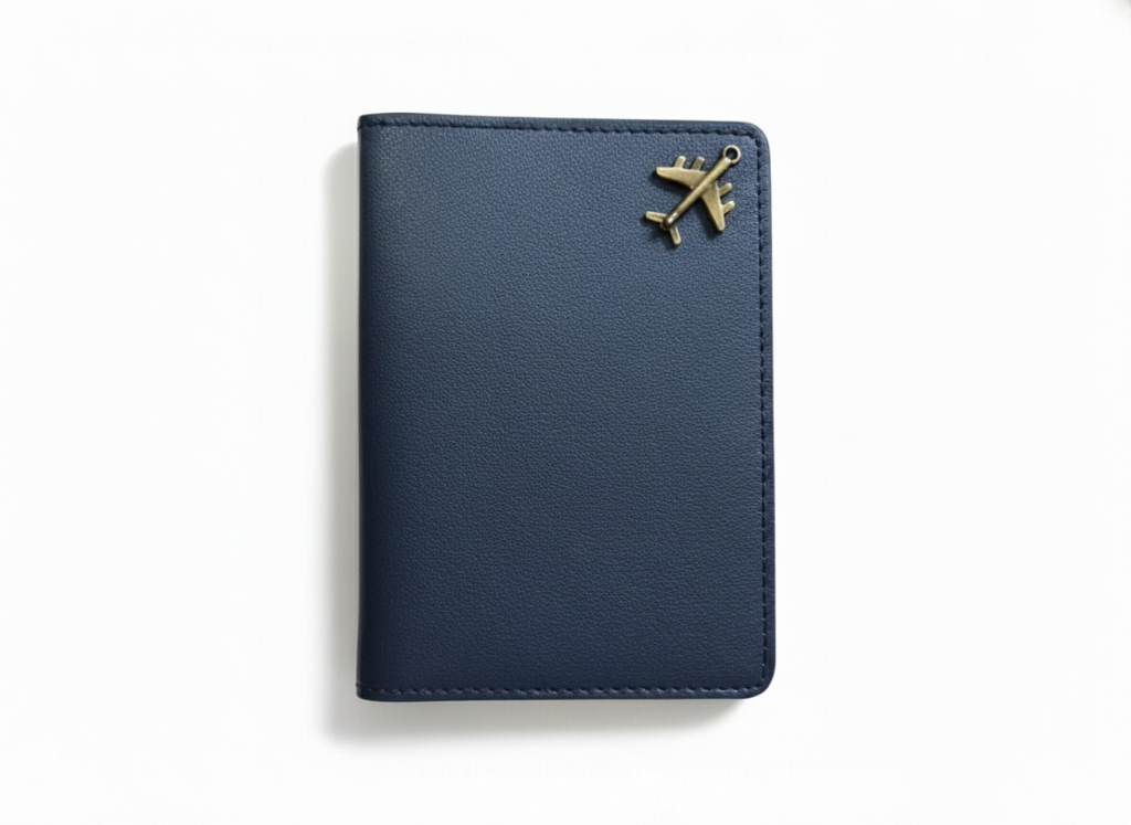Unknowns Classic Passport Cover | Personalized Vegan Leather Holder with Card Slots for Indian & Global Travel (Navy Blue)