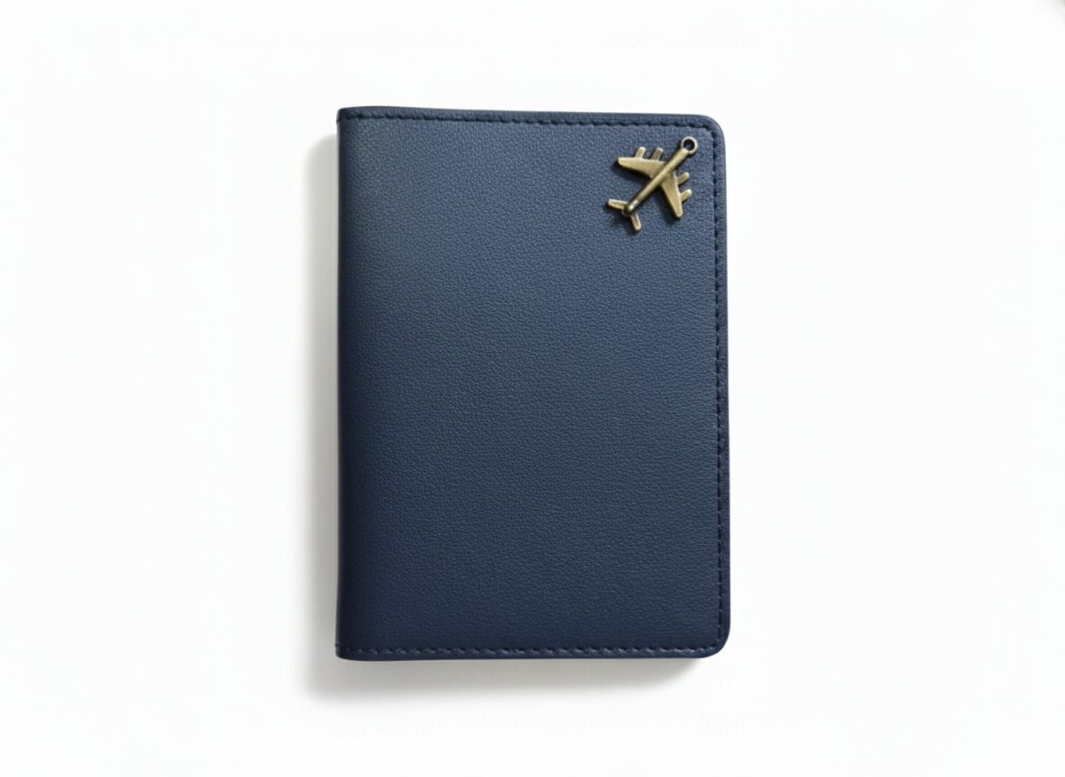 Unknowns Classic Passport Cover | Personalized Vegan Leather Holder with Card Slots for Indian & Global Travel (Navy Blue)