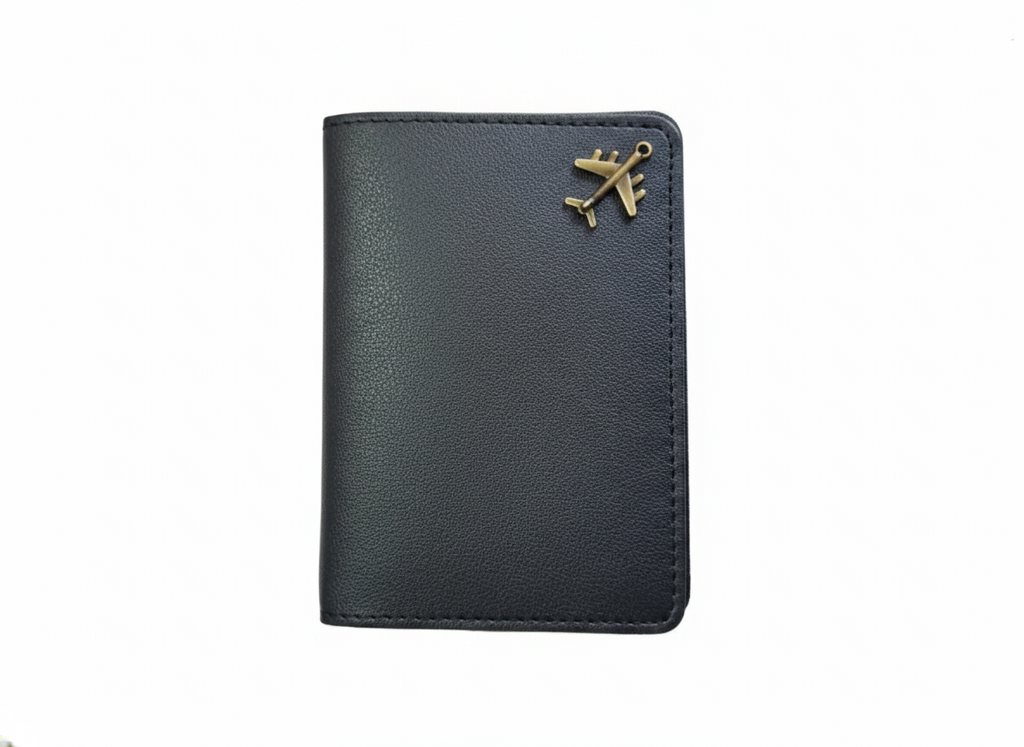 Unknowns Classic Passport Cover | Personalized Vegan Leather Holder with Card Slots for Indian & Global Travel (Black)
