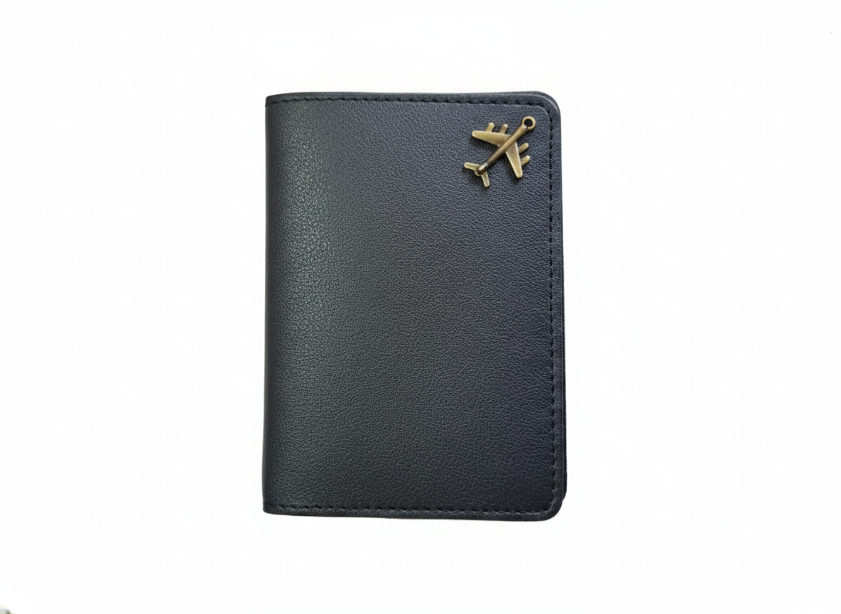 Unknowns Classic Passport Cover | Personalized Vegan Leather Holder with Card Slots for Indian & Global Travel (Black)