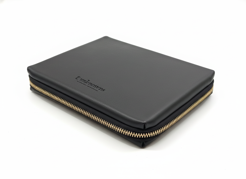 Unknowns Navigator Tech Organizer | Premium Vegan Leather Gadget Pouch for Cables, Charger, Power Bank, and Travel Accessories (Supreme) (Black)