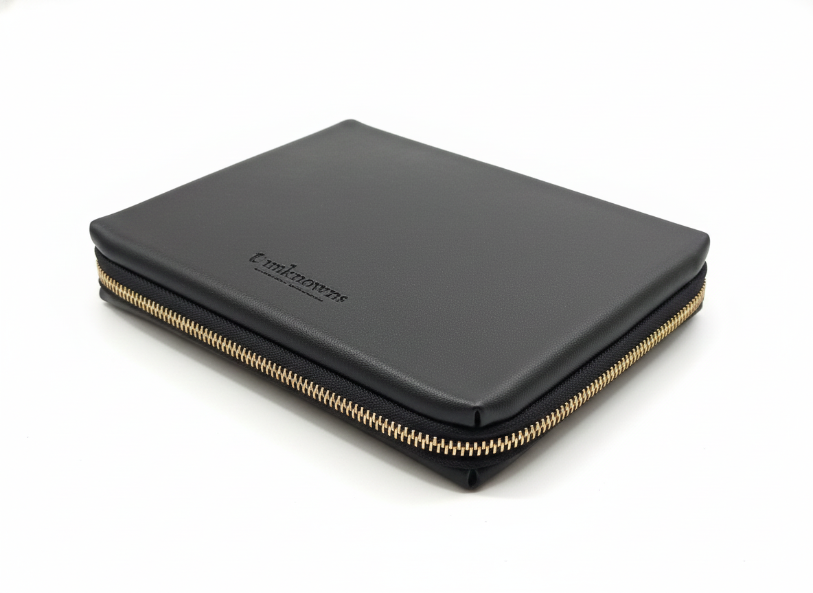 Unknowns Navigator Tech Organizer | Premium Vegan Leather Gadget Pouch for Cables, Charger, Power Bank, and Travel Accessories (Supreme) (Black)