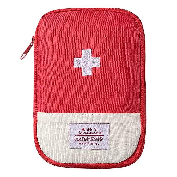 Unknowns Traverse Mini First Aid Pouch | Portable Empty Medical Bag for Hiking, Camping, and Travel Emergency (Red)