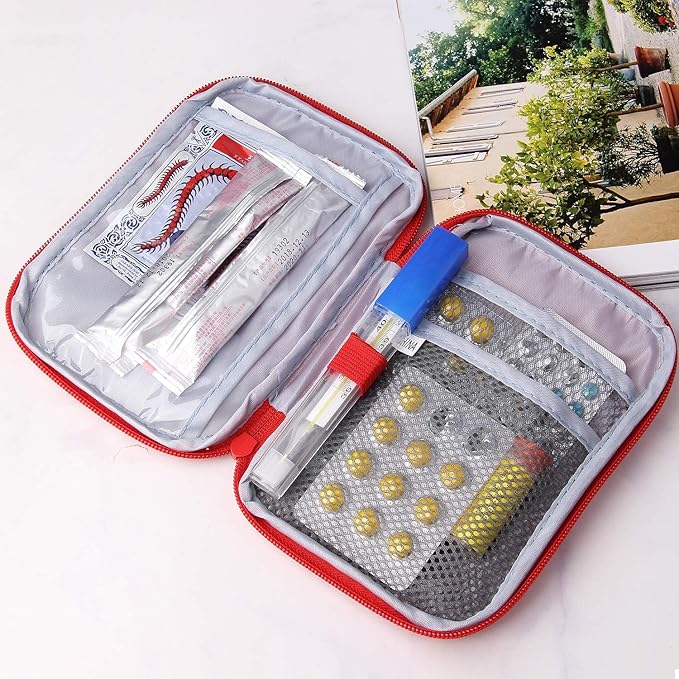 Unknowns Traverse Mini First Aid Pouch | Portable Empty Medical Bag for Hiking, Camping, and Travel Emergency (Red)