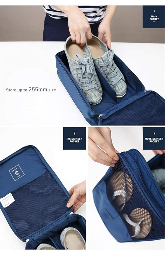 Unknowns Waterproof Shoe Bag/Shoe Pouch For Travelling/Storage (Navy Blue)