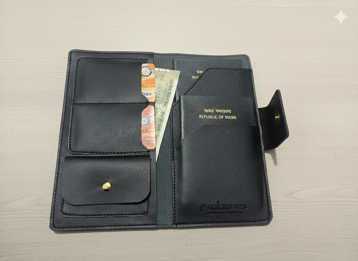 Effortless Journeys: Stoic Multi-Passport & Card Holder (Black)