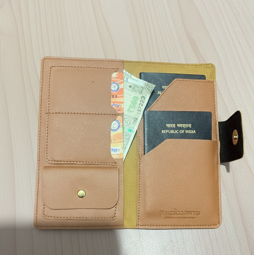 Effortless Journeys: Stoic Multi-Passport & Card Holder (Brown)