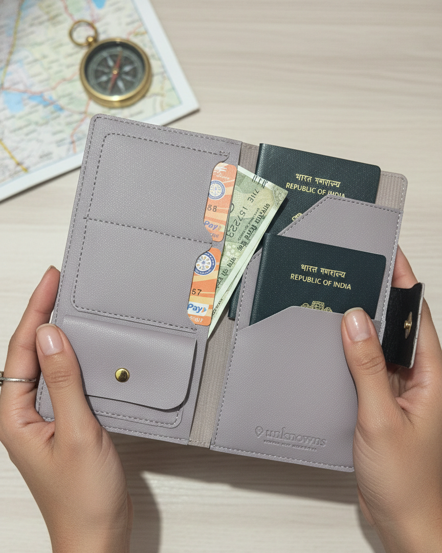 Effortless Journeys: Stoic Multi-Passport & Card Holder (Lavender)