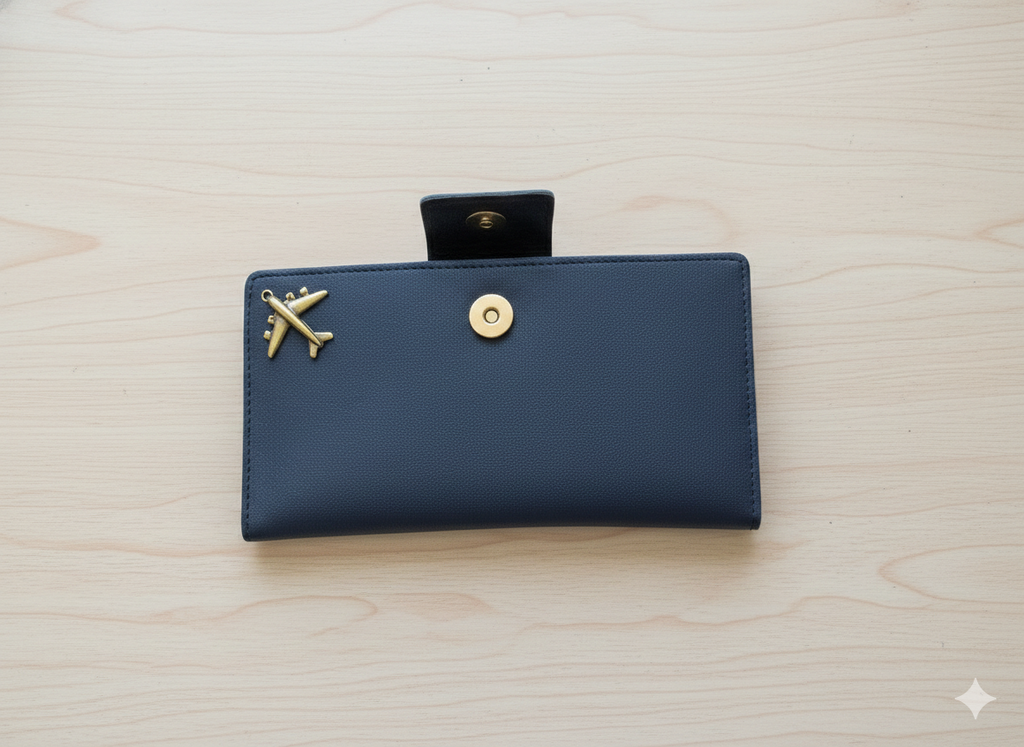 Effortless Journeys: Stoic Multi-Passport & Card Holder (Navy Blue)