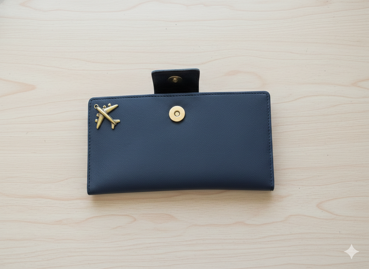 Effortless Journeys: Stoic Multi-Passport & Card Holder (Navy Blue)