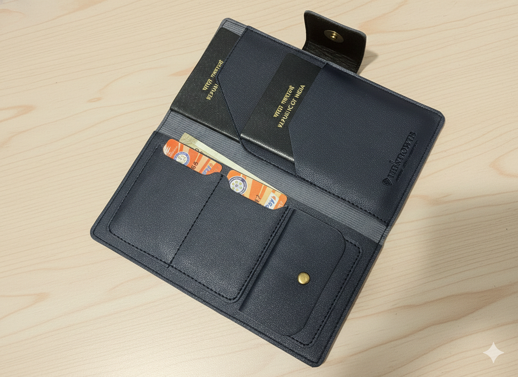 Effortless Journeys: Stoic Multi-Passport & Card Holder (Navy Blue)