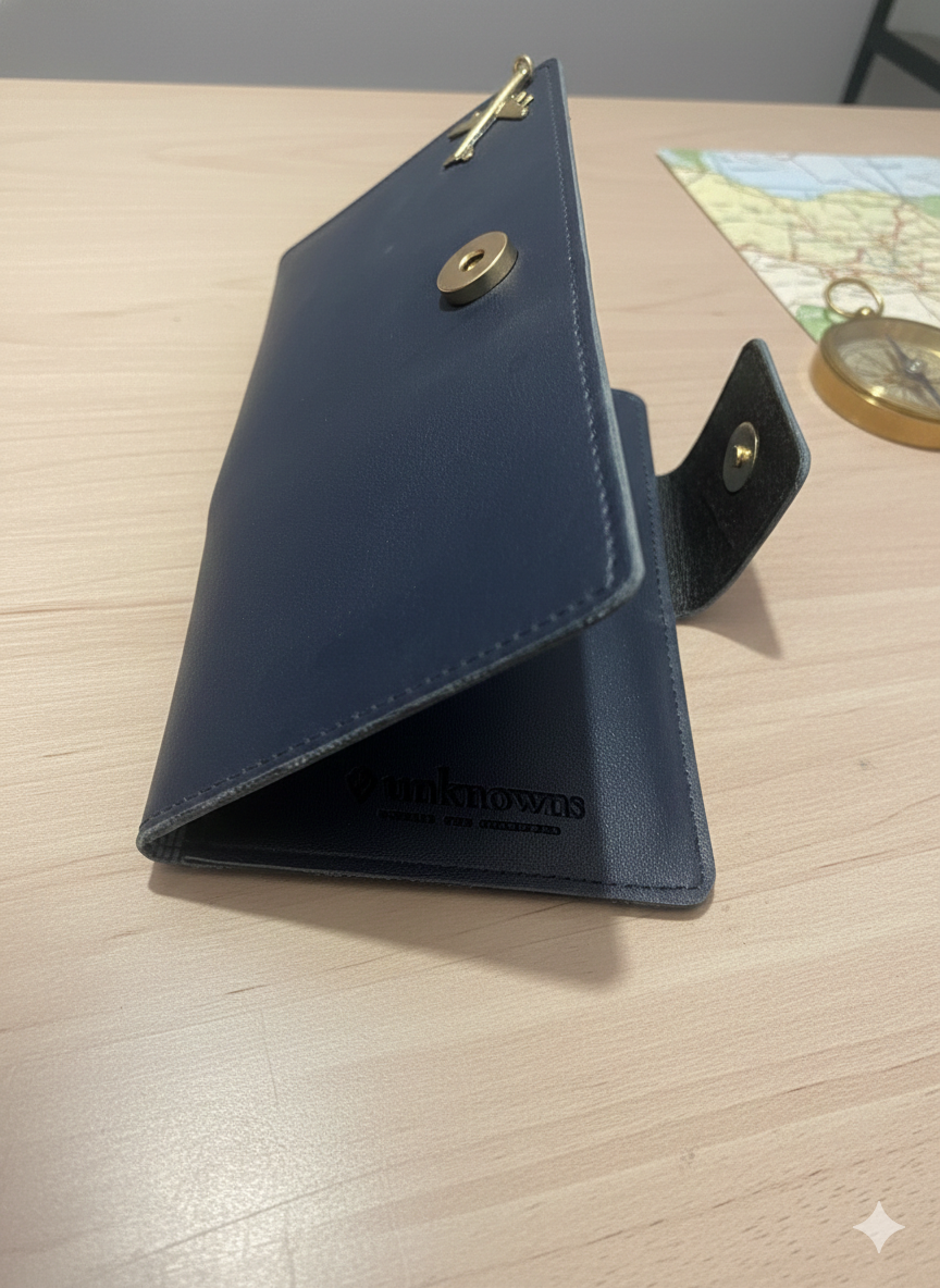 Effortless Journeys: Stoic Multi-Passport & Card Holder (Navy Blue)