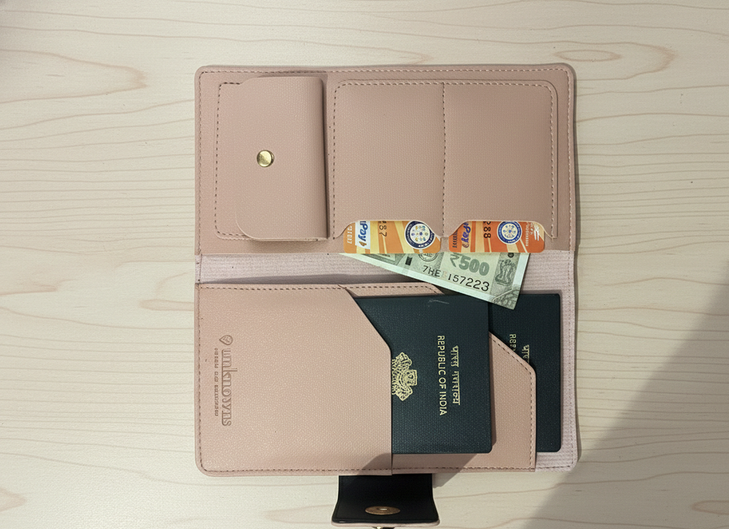Effortless Journeys: Stoic Multi-Passport & Card Holder (Pink)