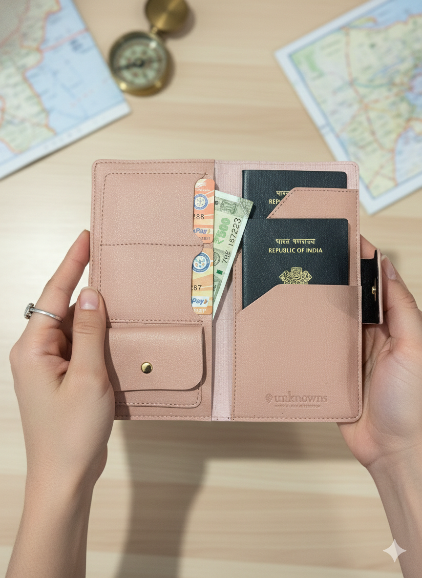 Effortless Journeys: Stoic Multi-Passport & Card Holder (Pink)