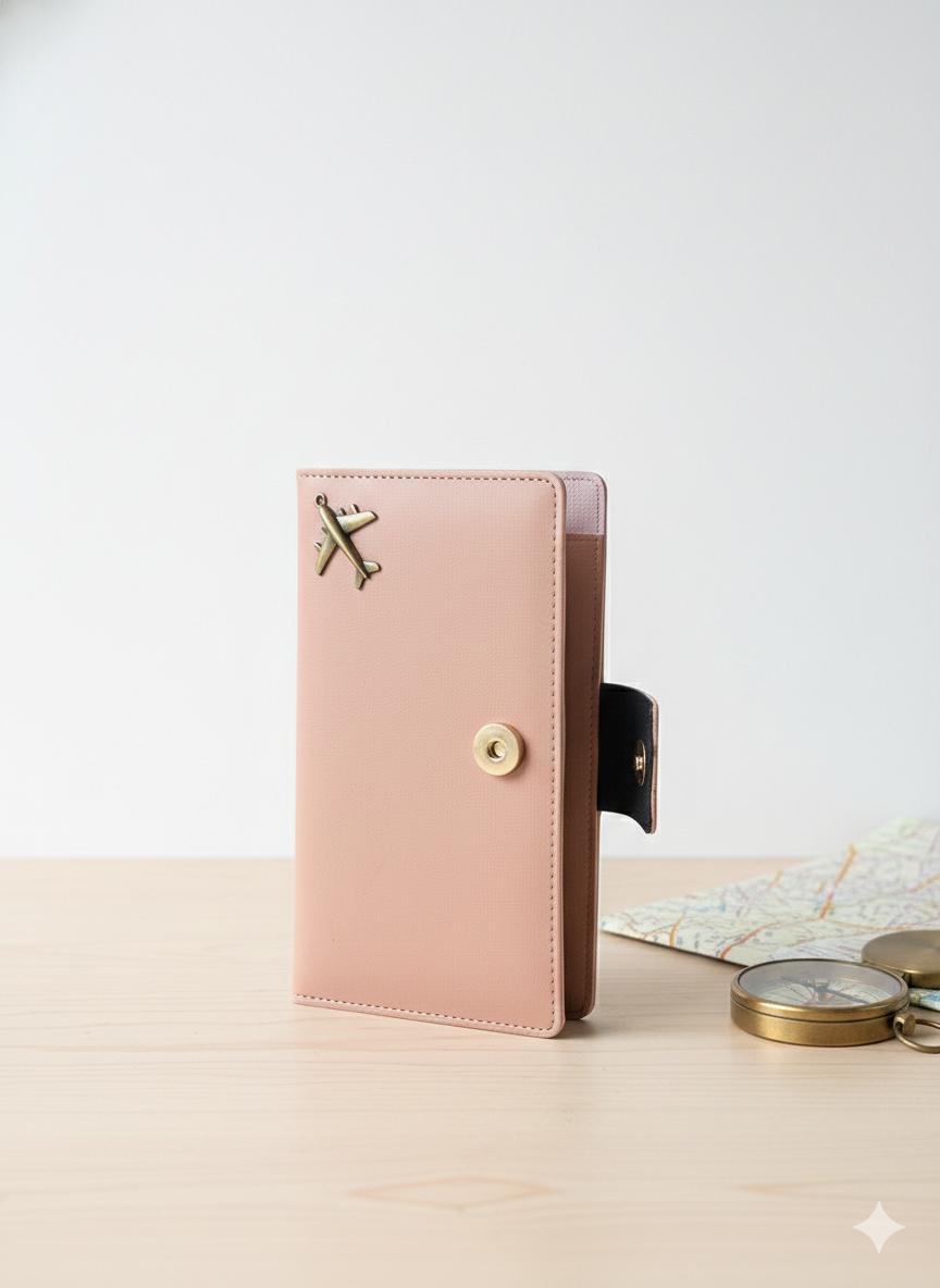 Effortless Journeys: Stoic Multi-Passport & Card Holder (Pink)